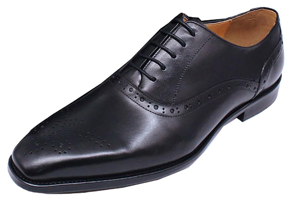 santimon Men's Handmade Formal Plain Toe Brouges Oxfords