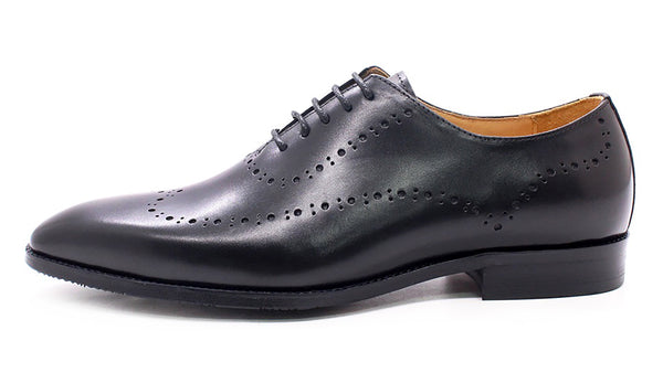 Santimon Men's Handmade Formal Plain Toe Wingtips Brouges Oxfords