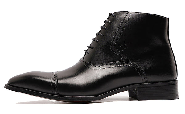 Santimon Men's Handmade Semi Brogues Dress Oxfords Boots