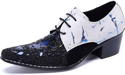 Santimon Men's High Cuban Heel Ballroom Western Derby