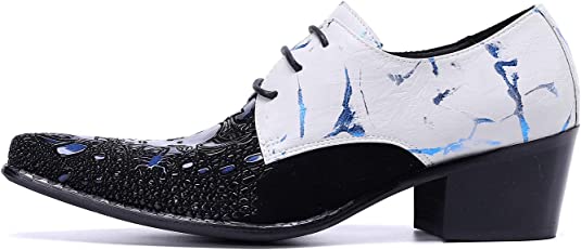 Santimon Men's High Cuban Heel Ballroom Western Derby