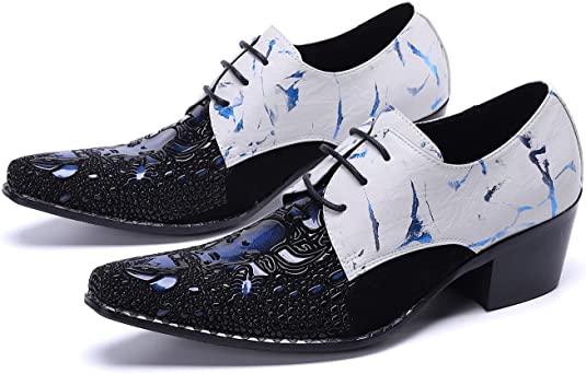 santimon Men's High Cuban Heel Ballroom Western Derby