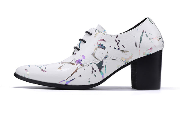 Santimon Men's Lace-up Low Cap Leather Western Boots