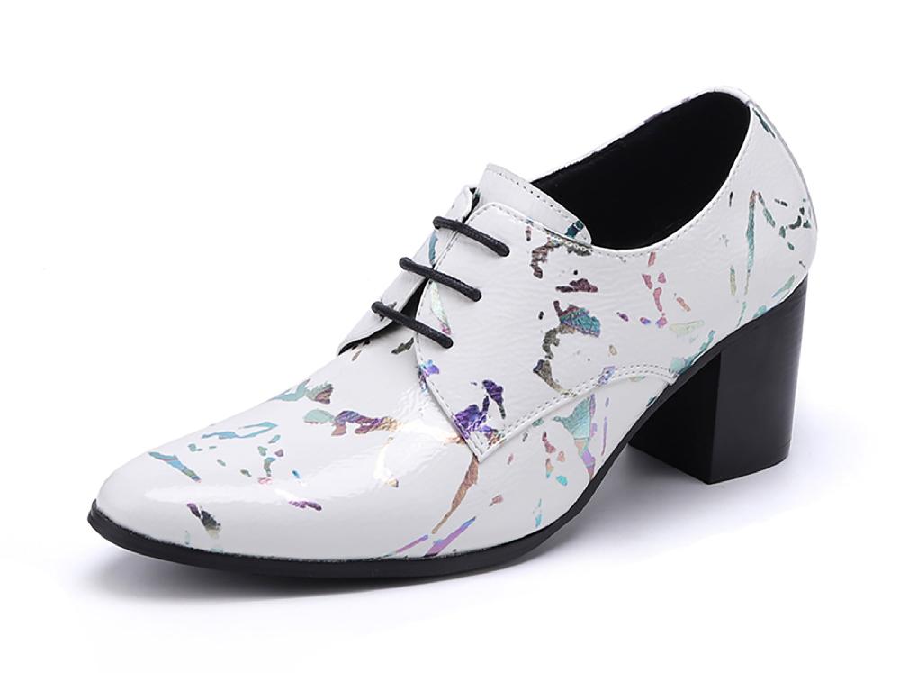 santimon Men's Lace-up Low Cap Leather Western Boots