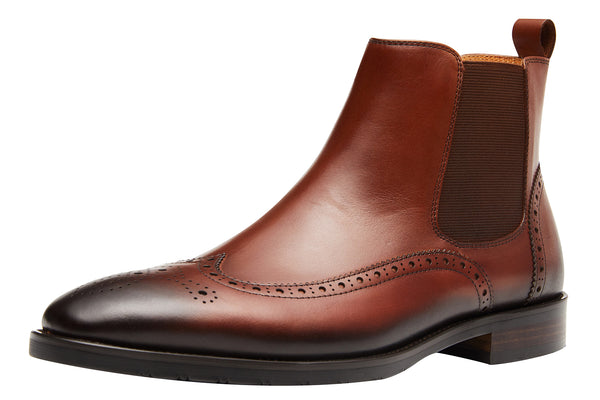 Santimon Men's Leather Fashion Classic Chelsea Boots