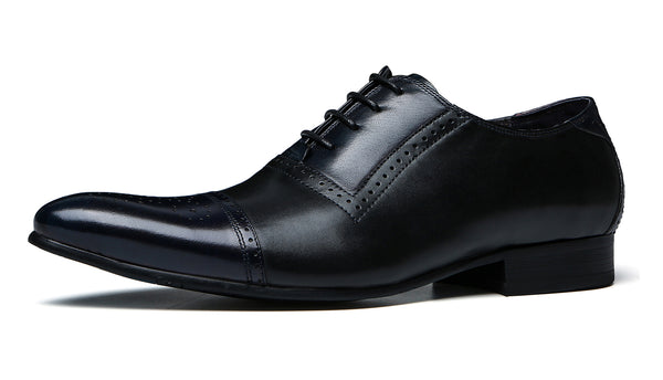 Santimon Men's Leather Formal Brogues Oxfords Shoes