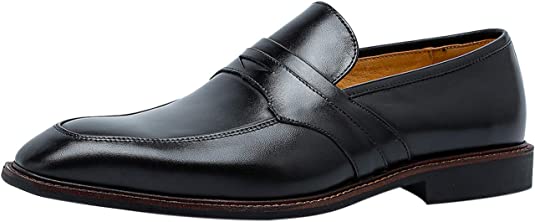 santimon Men‘s Leather Penny Loafers Black Brown Blue