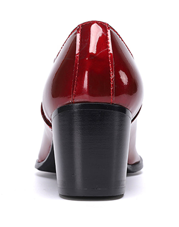 Santimon Men's Low Cap Lace-up Leather Western Boots