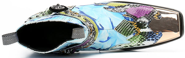 Santimon Men's Metal Square Toe Buckle Western Boots