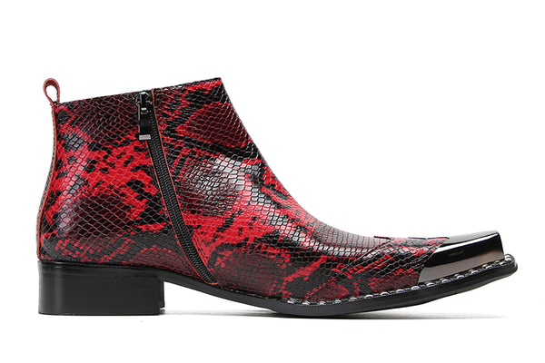 Santimon Men's Metal Square Toe Fashion Western Boots