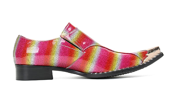 Santimon Men's Metal Tip Double Buckle Western Loafer