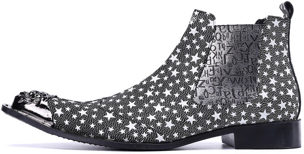 Santimon Men's Metal Tip Five-Pointed Star Western Boots