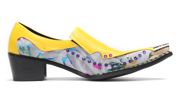 Santimon Men's Metal-Tip Toe Beaded Fashion Loafers