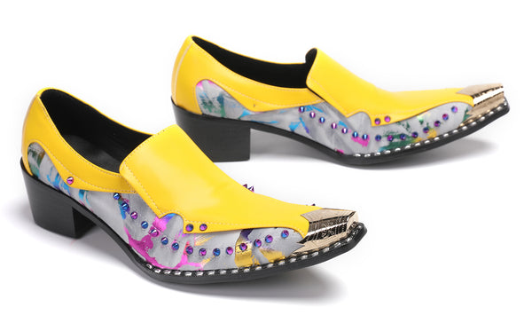 Santimon Men's Metal-Tip Toe Beaded Fashion Loafers