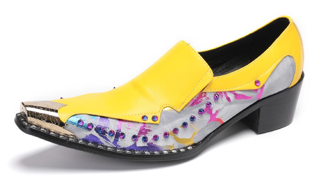 santimon Men's Metal-Tip Toe Beaded Fashion Loafers