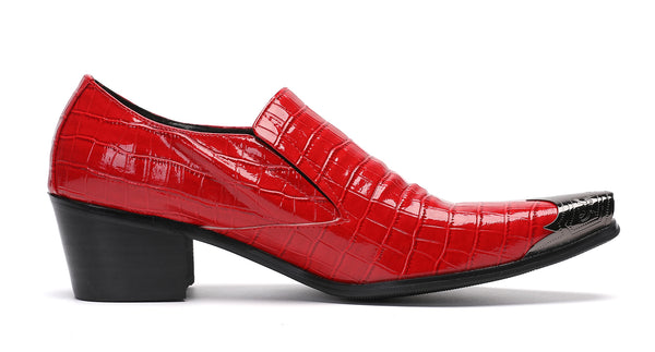 Santimon Men's Metal-Tip Toe Western Colourful Penny Loafers