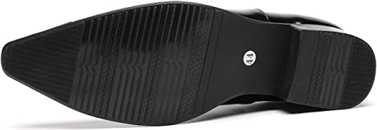 Santimon Men's Metal Tip Western Oxfords Rivets Zipper