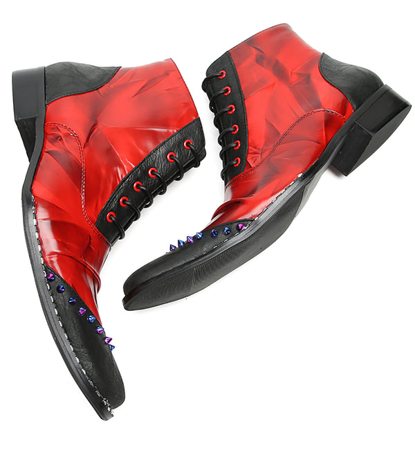 Santimon Men's Novelty Colorful Beads Western Boots