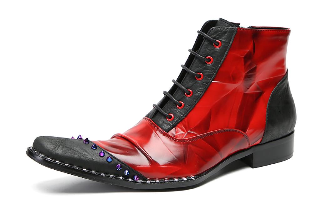 santimon Men's Novelty Colorful Beads Western Boots