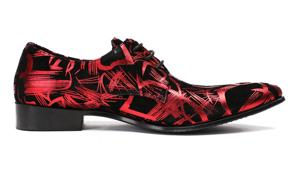 Santimon Men's Oxfords Red Dress Casual Prom Wedding Shoes