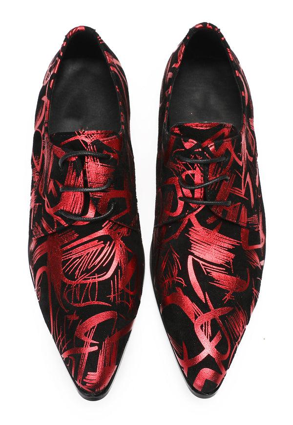 Santimon Men's Oxfords Red Dress Casual Prom Wedding Shoes