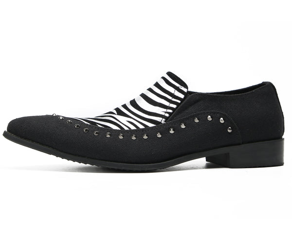 Santimon Men's Pinstripe Party Penny Western Loafers