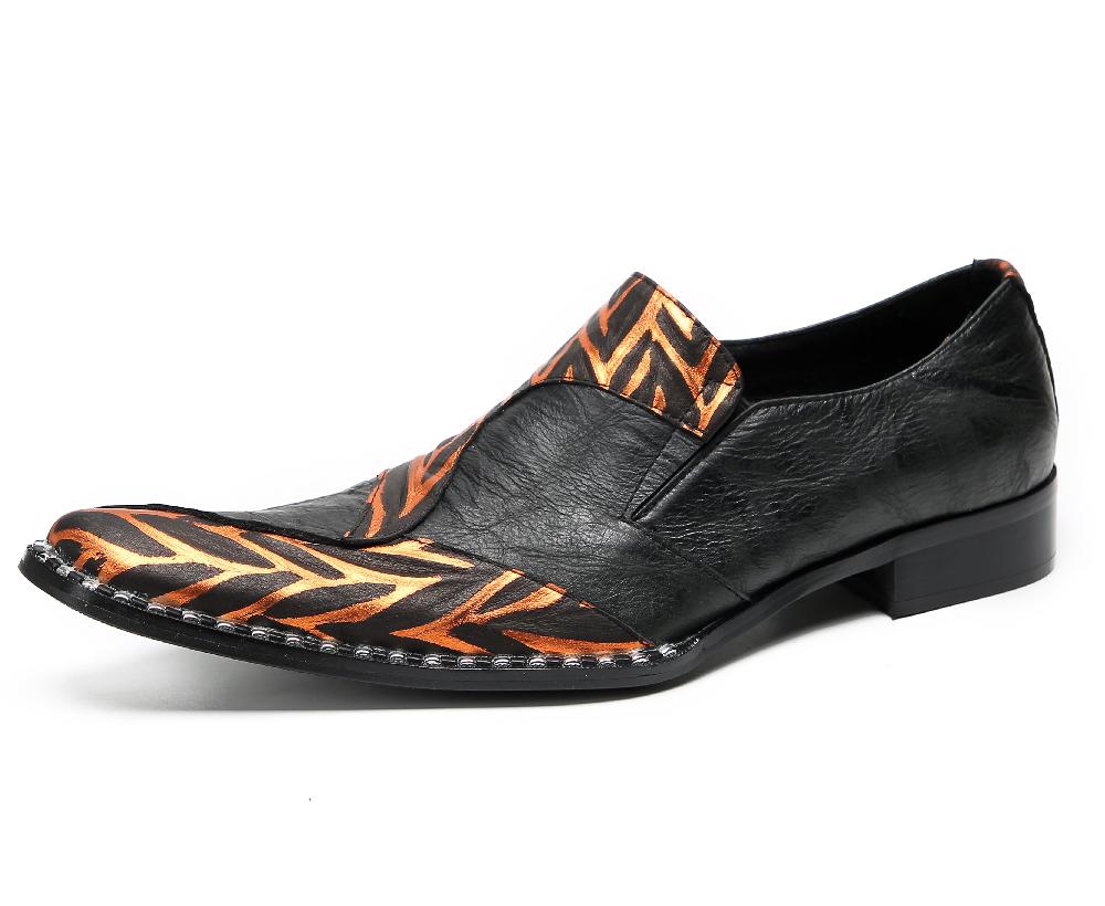 santimon Men's Pinstripe Party Penny Western Loafers