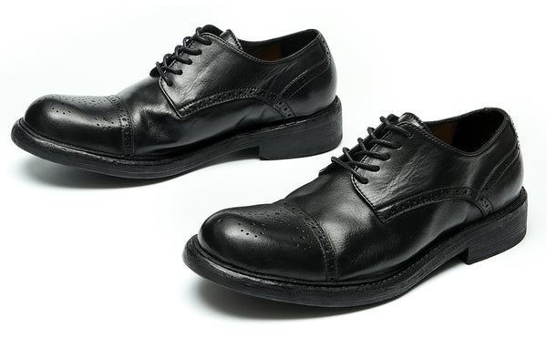 Santimon Men's Plain Toe Brogues Oxfords Formal Shoes