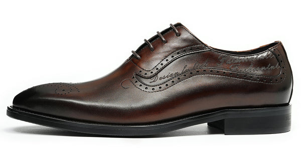 Santimon Men's Plain Toe Brogues Oxfords Formal Shoes