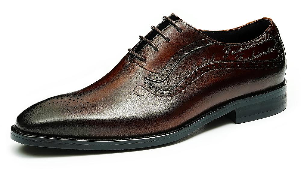 santimon Men's Plain Toe Brogues Oxfords Formal Shoes
