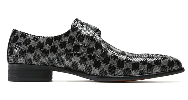 Santimon Men's Plain Toe Western Monk-Strap Loafers