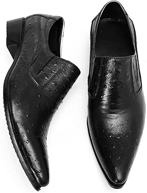 Santimon Men's Smoking Loafers Genuine Leather Studded