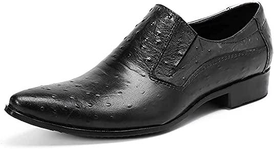 santimon Men's Smoking Loafers Genuine Leather Studded