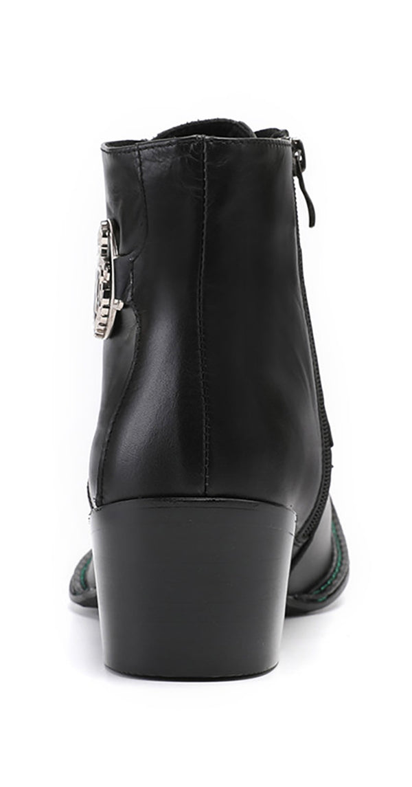 Santimon Men's Square Metal Tip Crown Western Boots