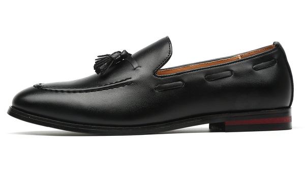 Santimon Men's Tassel Loafers Driving Flats Black Brown
