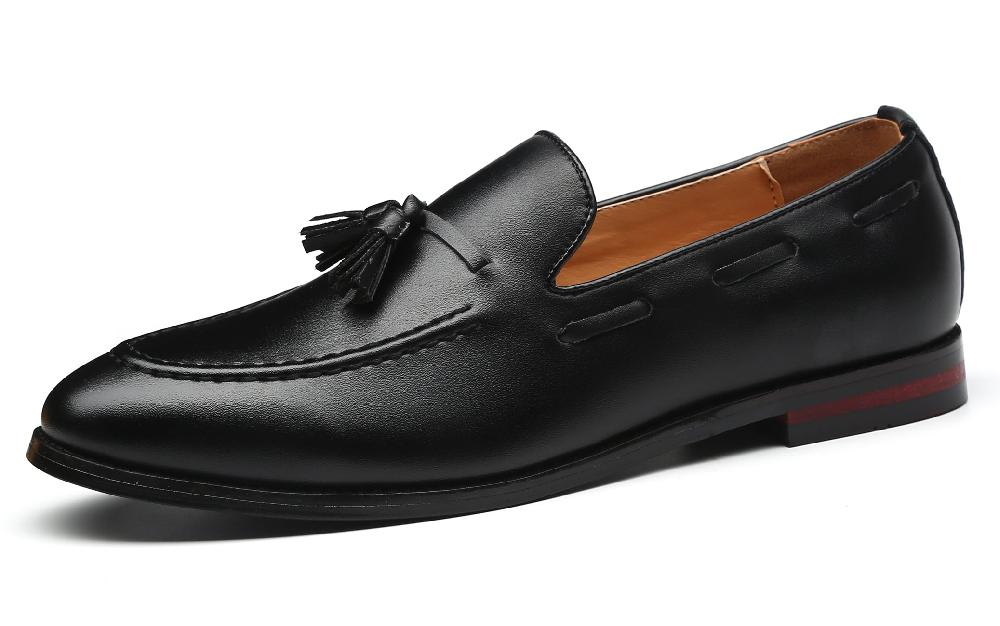 santimon Men's Tassel Loafers Driving Flats Black Brown