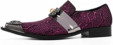 Santimon Men's Tuxedo Western Loafers In Purple Blue