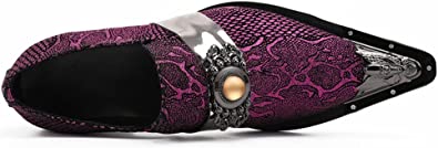 Santimon Men's Tuxedo Western Loafers In Purple Blue