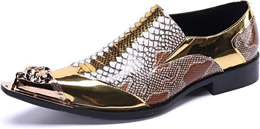 Santimon Men's Western Dress Loafers Tuxedo Composite