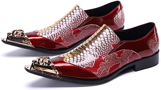 Santimon Men's Western Dress Loafers Tuxedo Composite