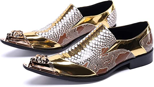 santimon Men's Western Dress Loafers Tuxedo Composite