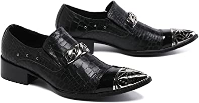 Santimon Men's Western Loafers Rivet Silver Hardware