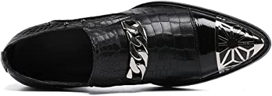 Santimon Men's Western Loafers Rivet Silver Hardware