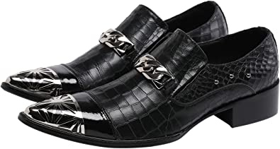 santimon Men's Western Loafers Rivet Silver Hardware