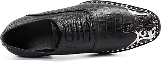 Santimon Men's Western Oxfords Round Metal Tip Floral