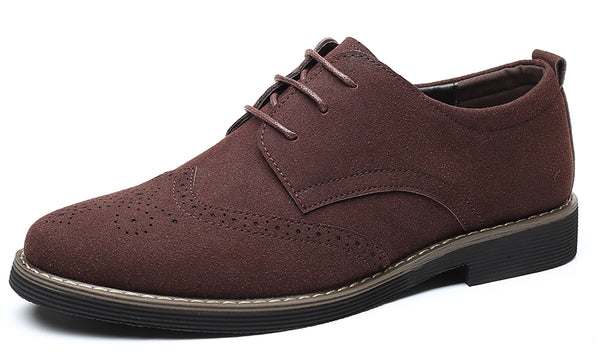 Santimon Men's Wingtip Lightweight Suede Derby Shoes