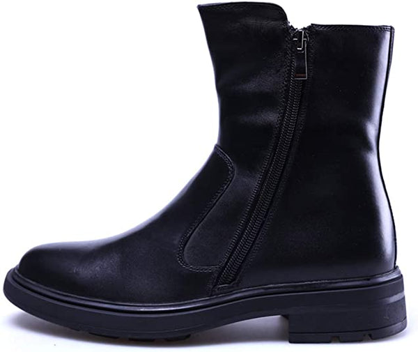 Santimon Men's Winter Fur Lined Mid-Calf Dress Boots