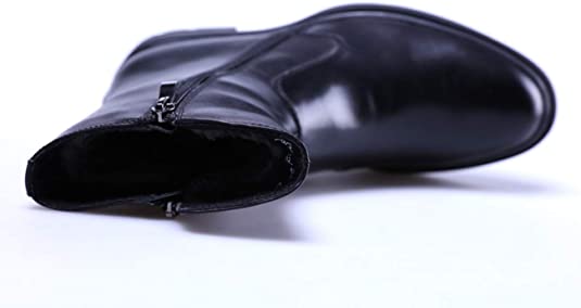 Santimon Men's Winter Fur Lined Mid-Calf Dress Boots