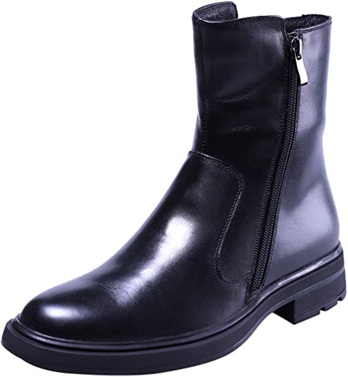 santimon Men's Winter Fur Lined Mid-Calf Dress Boots