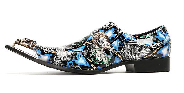 Santimon Mens Casual Meatal Tip Toe Slip On Western Loafers